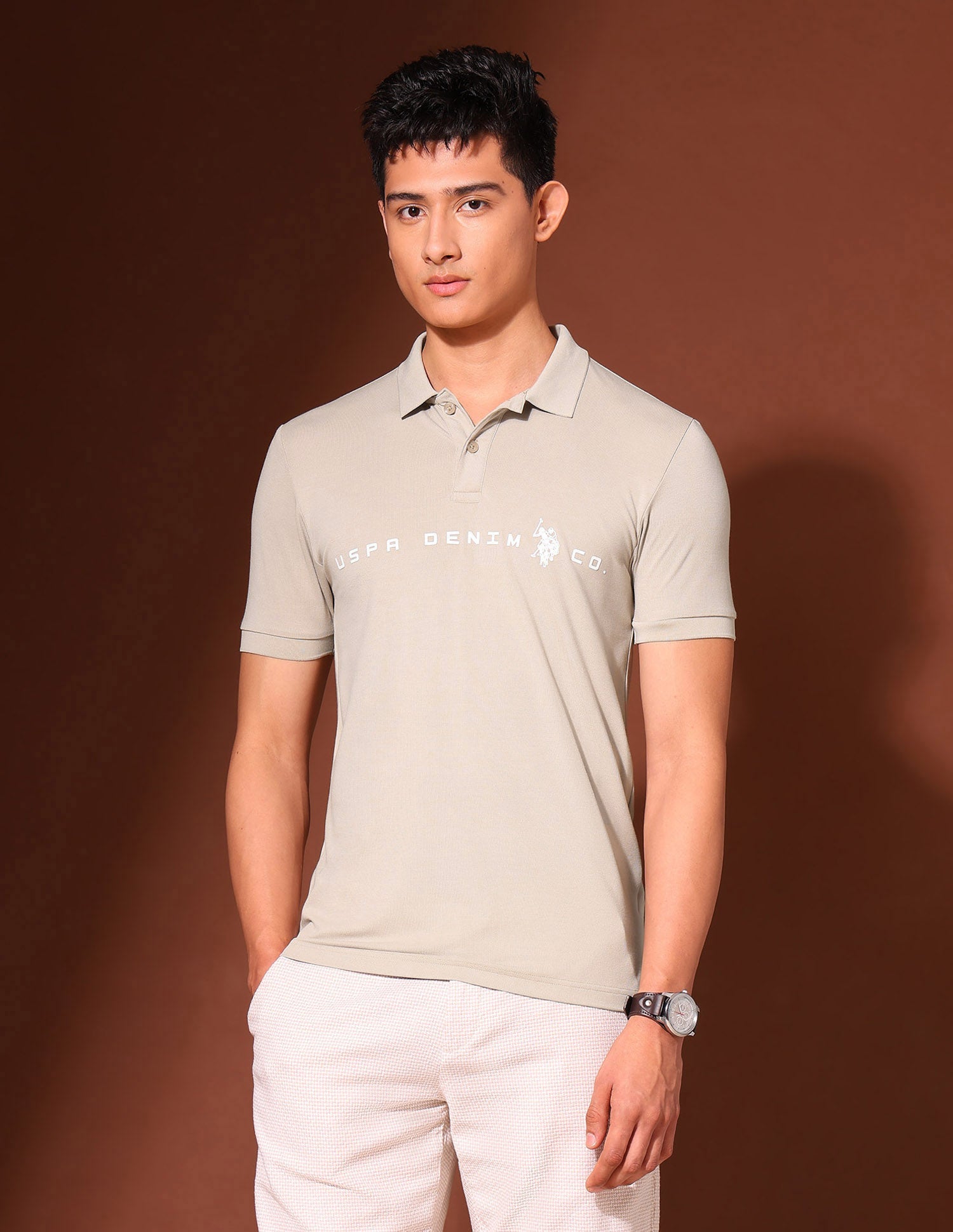 Brand Printed Work And Wander Polo Shirt