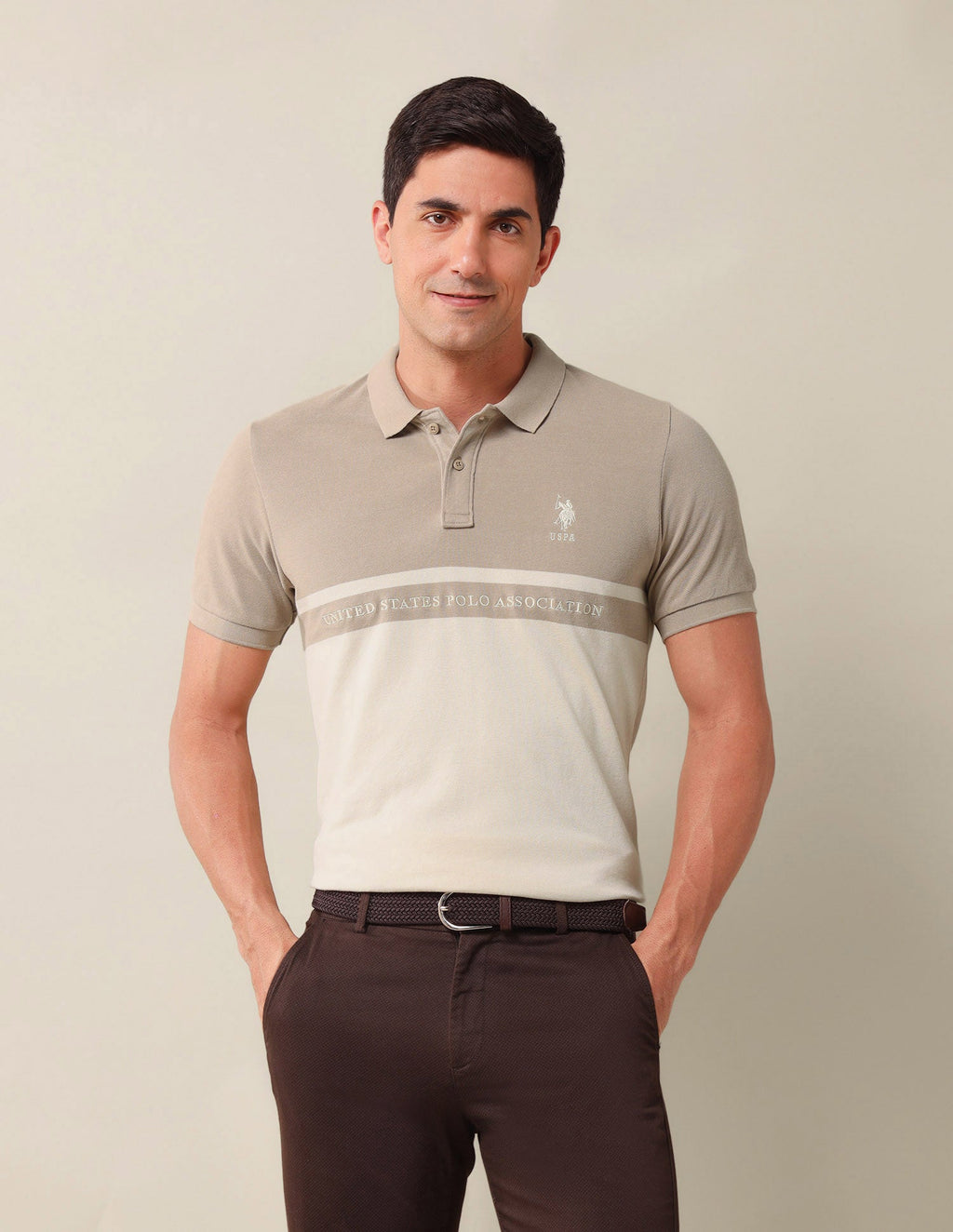 Colourblocked Slim Fit Polo Shirt