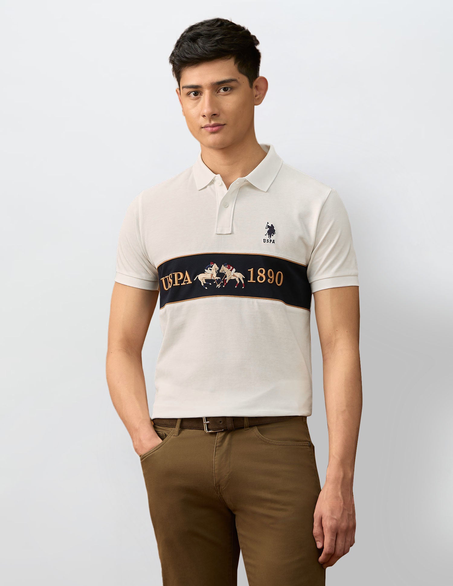 Colourblocked Varsity Polo Shirt