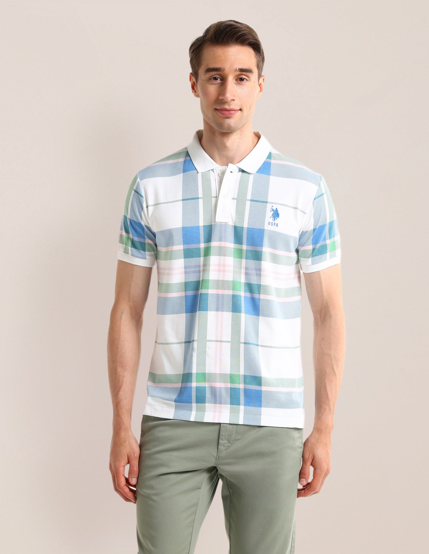 Checked Slim Fit Polo Shirt