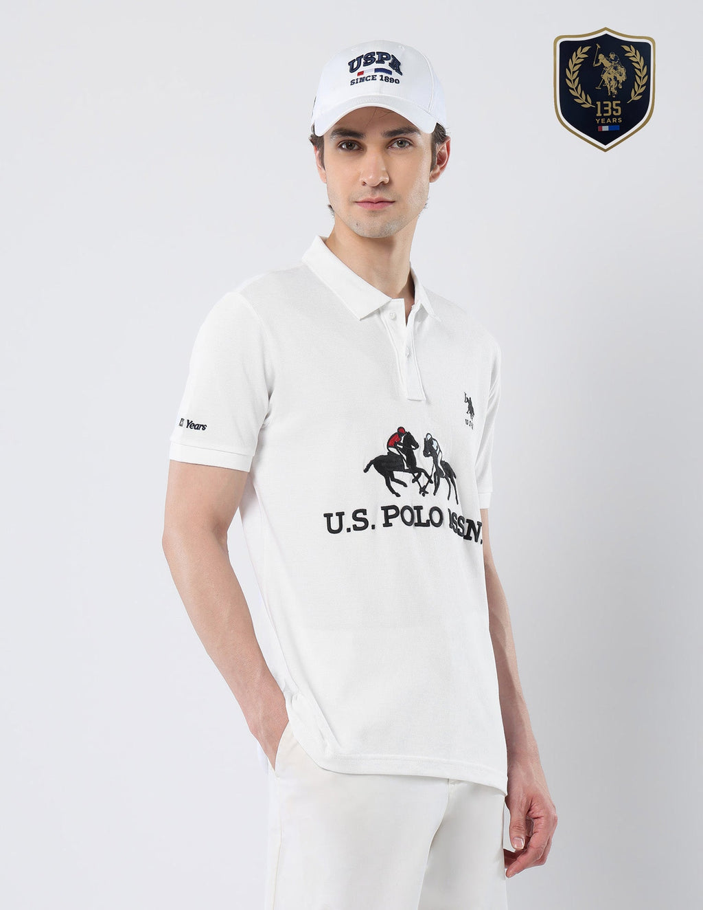 Brand Embroidered 135 Anniversary Polo Shirt