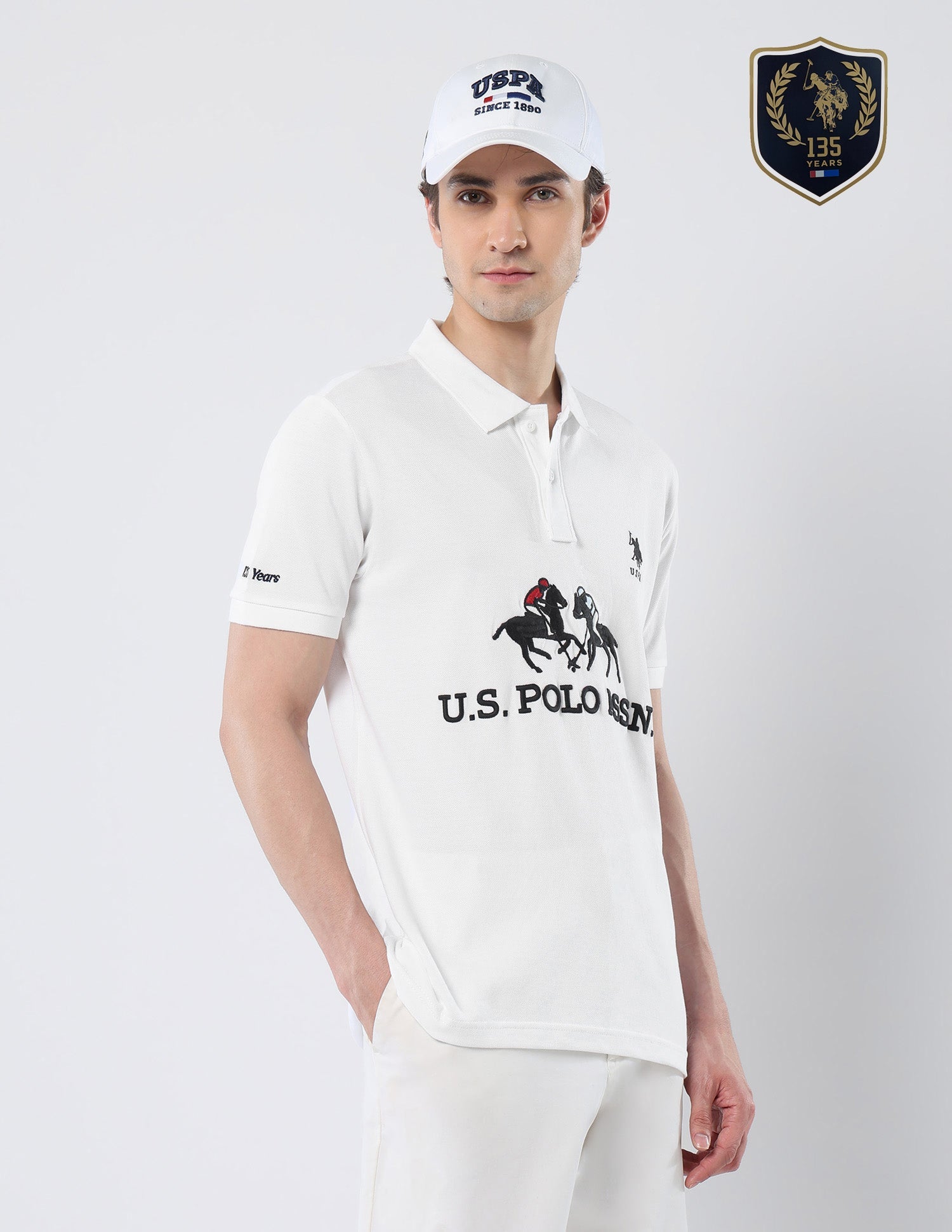 Brand Embroidered 135 Anniversary Polo Shirt