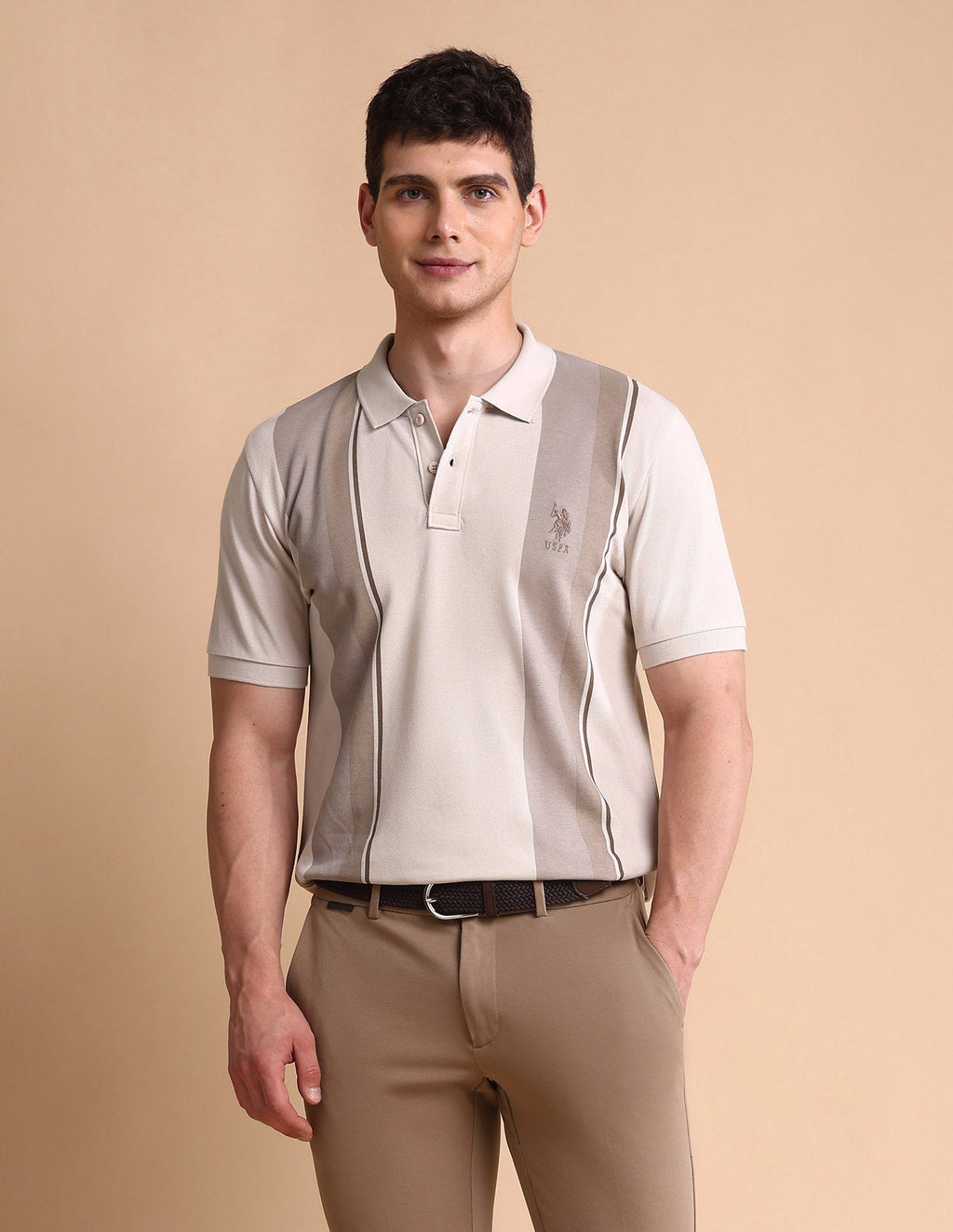 Colourblocked Slim Fit Polo Shirt