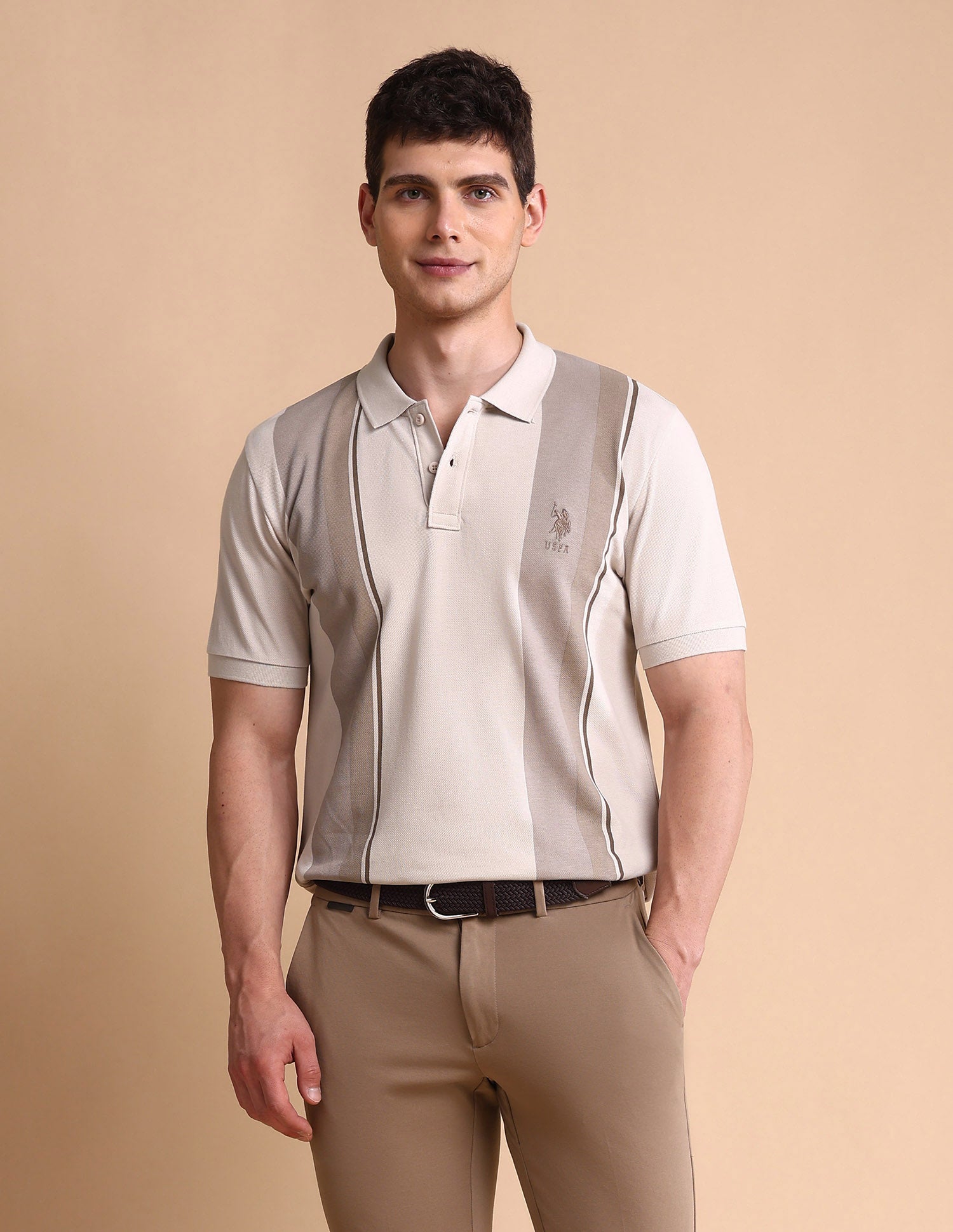 Colourblocked Slim Fit Polo Shirt