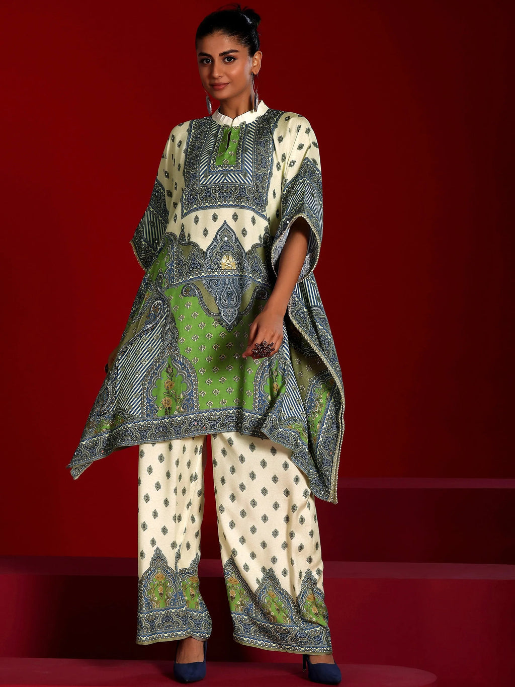 Libas Art Off White Printed Muslin Co-Ords