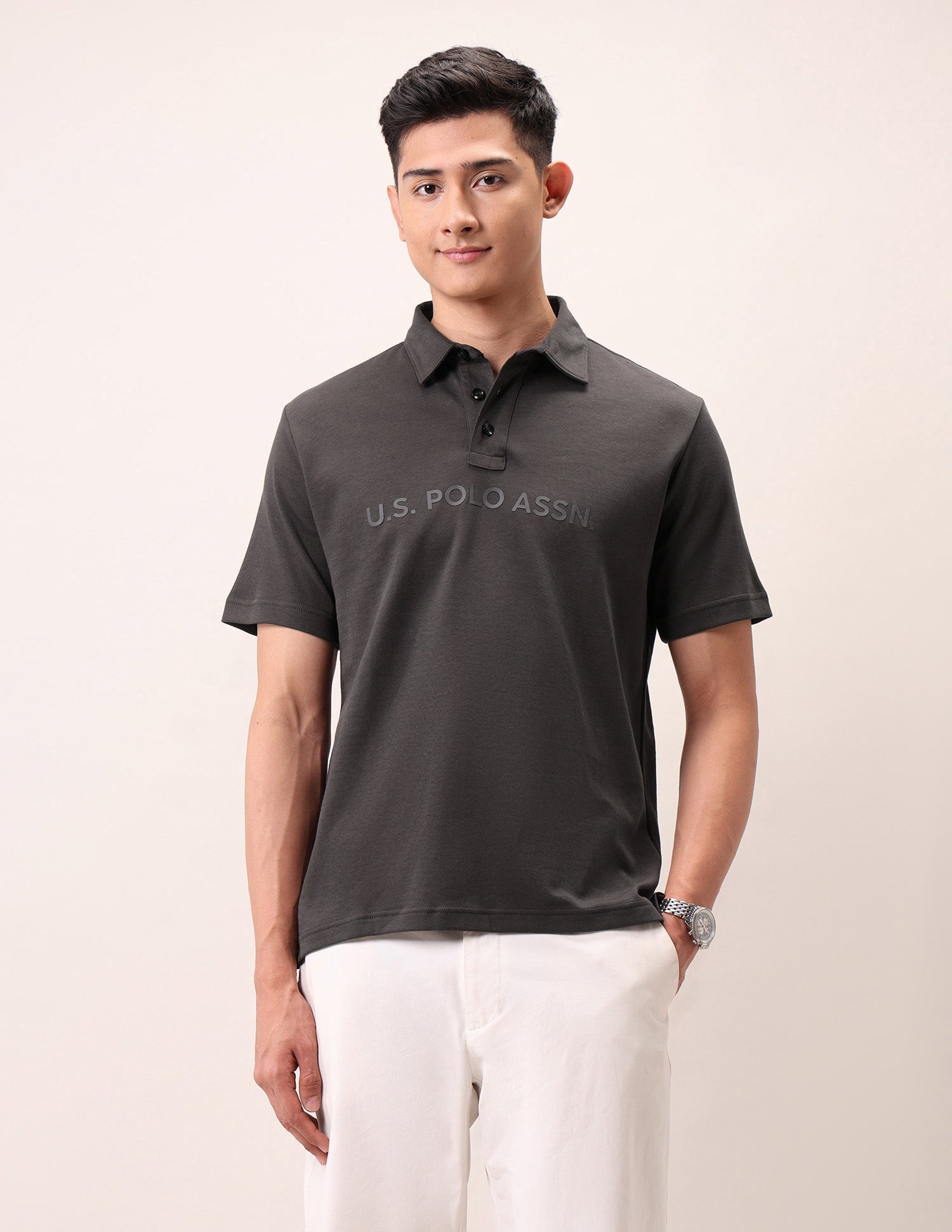 Brand Embossed Outdoor Polo Shirt