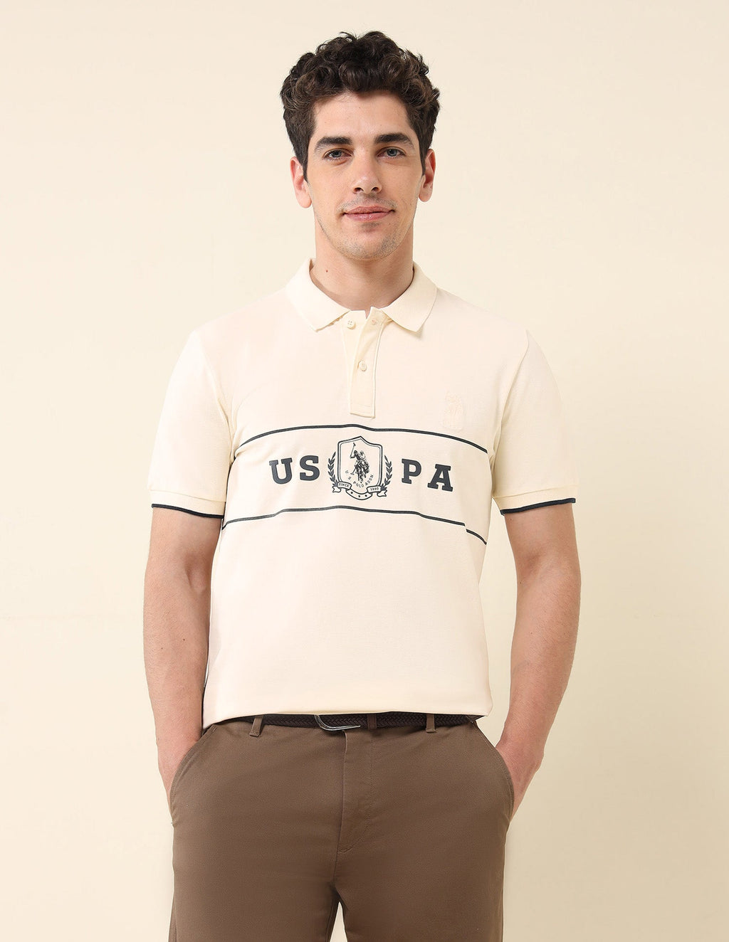 Brand Printed Slim Fit Classic Polo Shirt