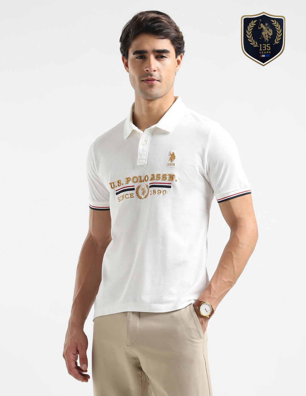Brand Embroidered Regular Fit Polo Shirt