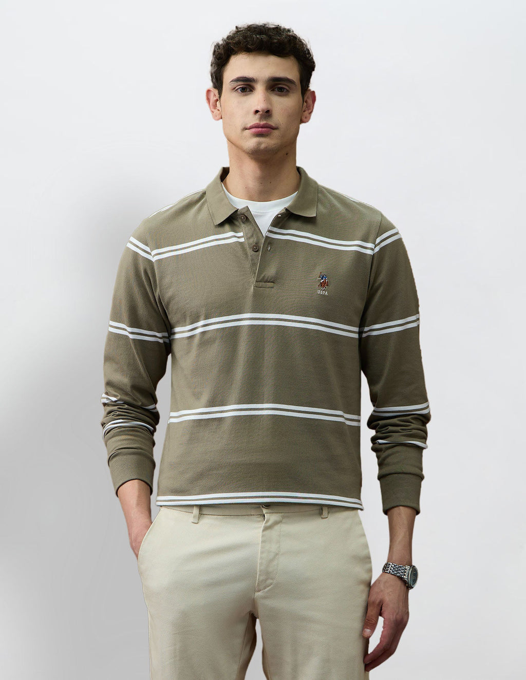 Horizontal Striped Varsity Theatre Polo Shirt
