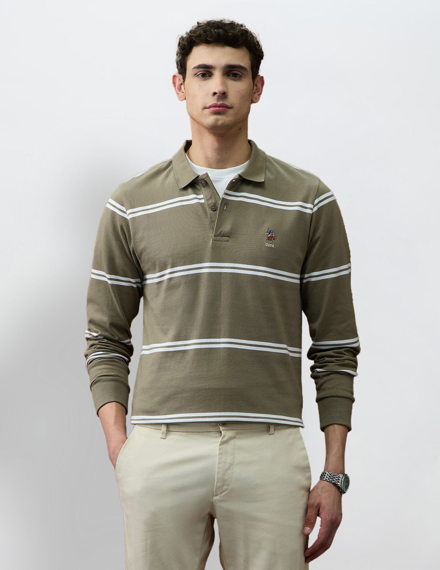 Horizontal Striped Varsity Theatre Polo Shirt