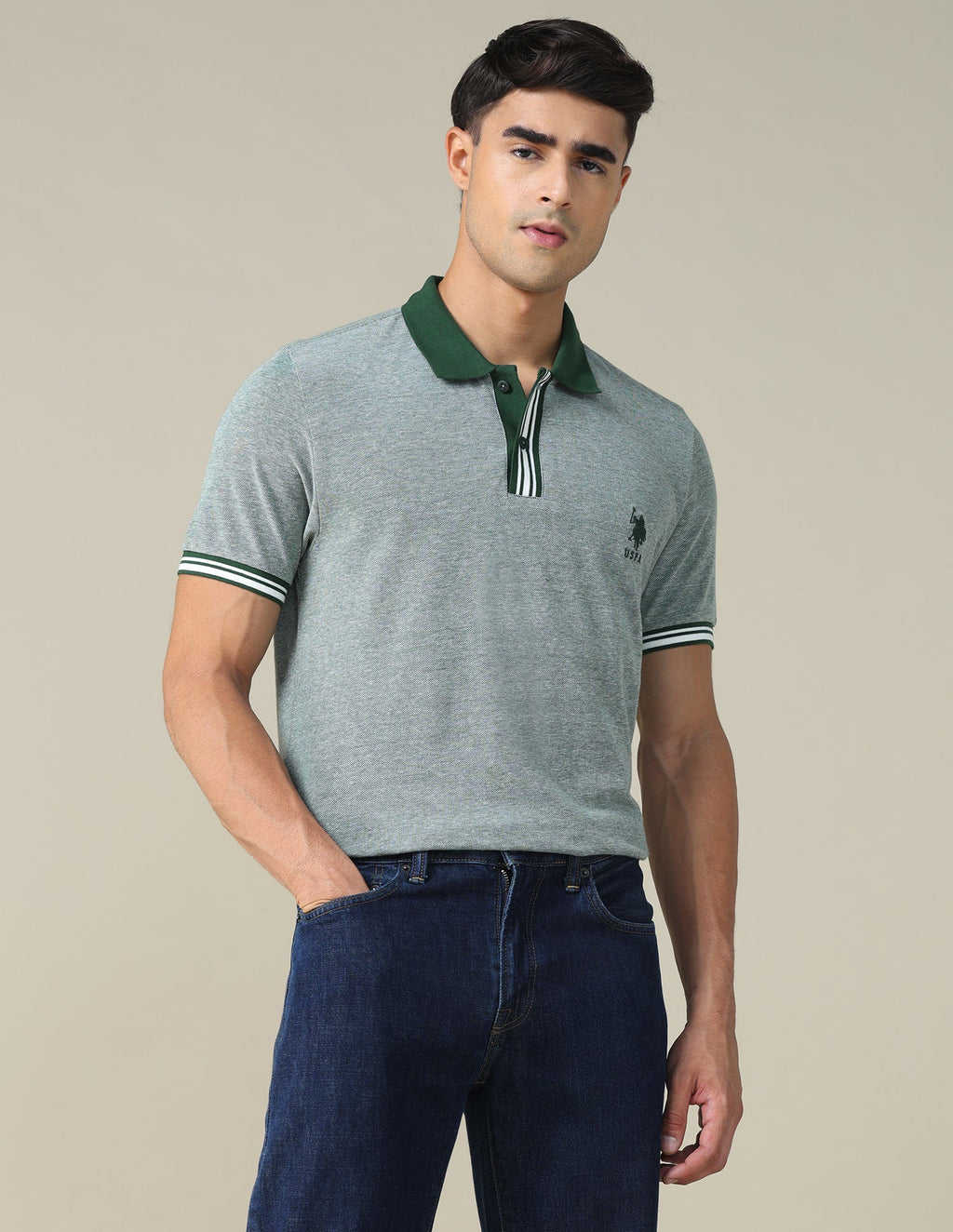 Heathered Regular Fit Polo Shirt