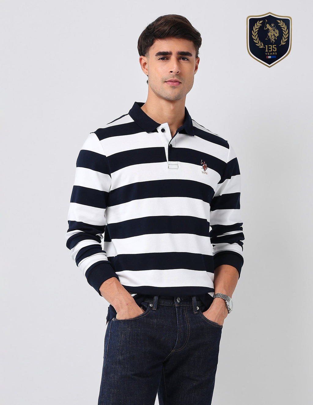 Horizontal Striped Regular Fit Polo Shirt