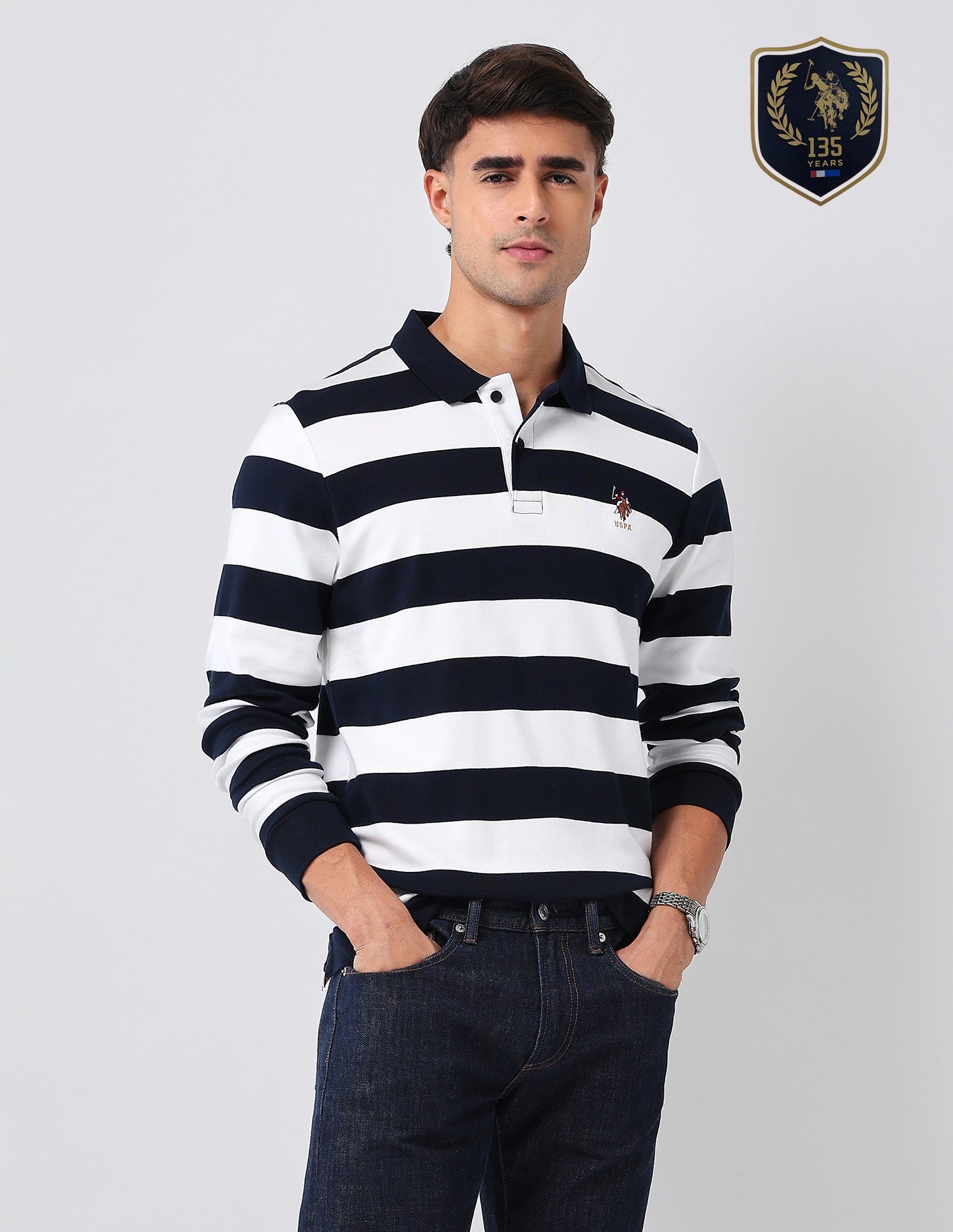 Horizontal Striped Regular Fit Polo Shirt