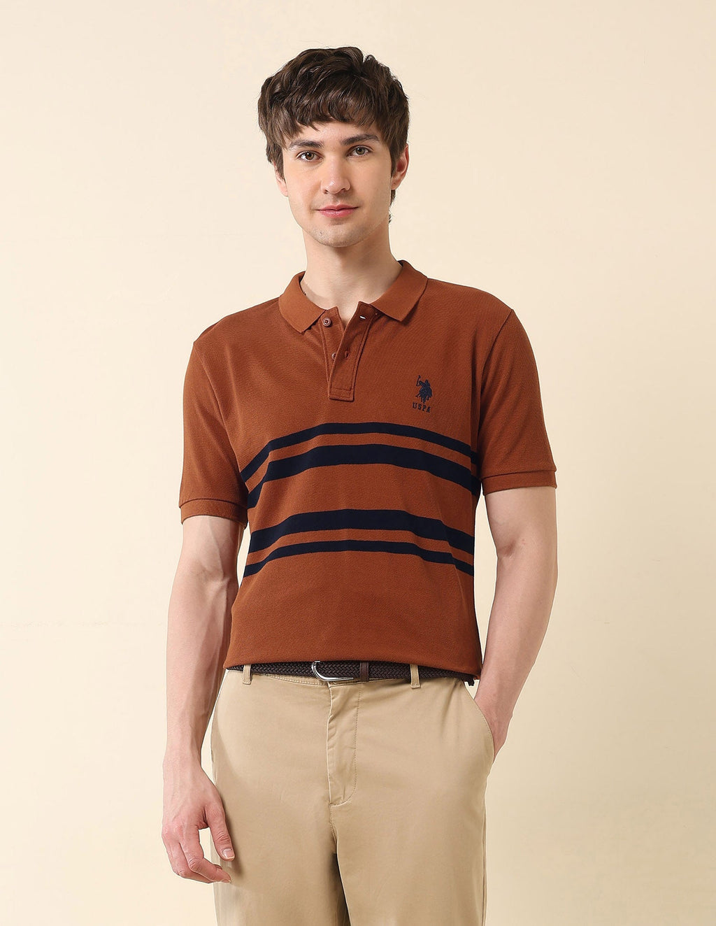 Horizontal Striped Classic Polo Shirt