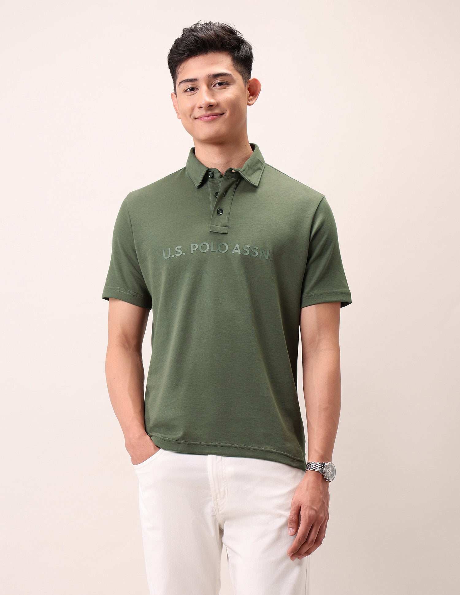 Brand Embossed Outdoor Polo Shirt