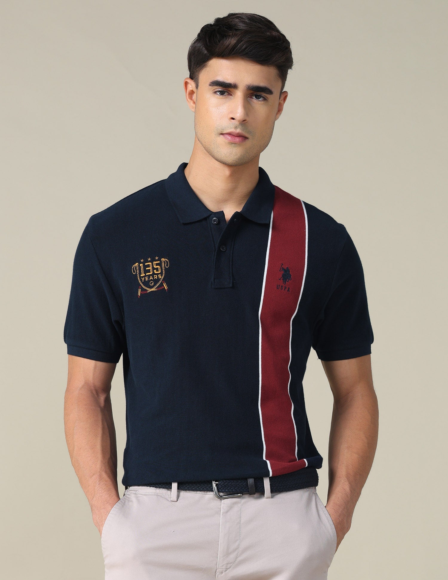 Colourblocked Regular Fit Polo Shirt