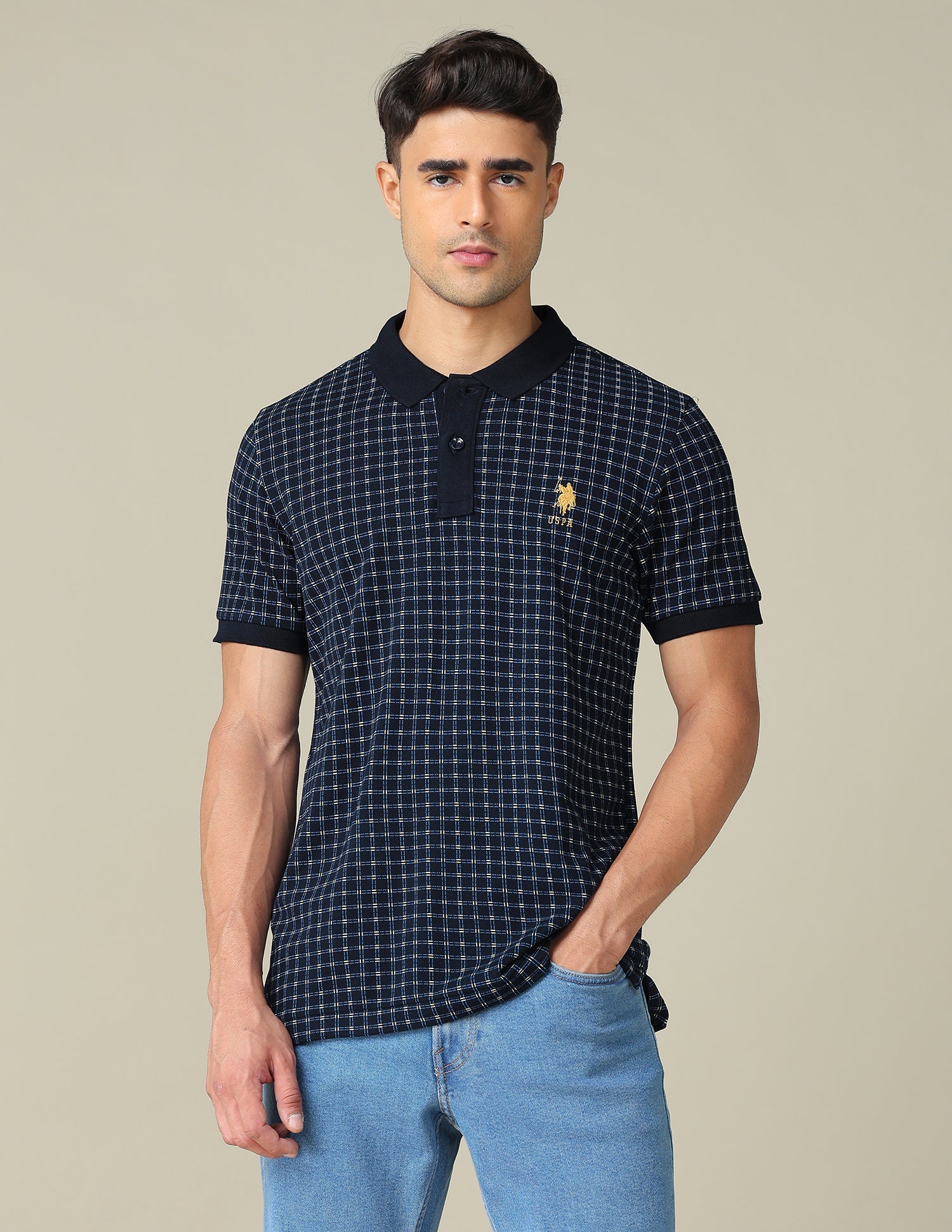 All-Over Printed Regular Fit Polo Shirt