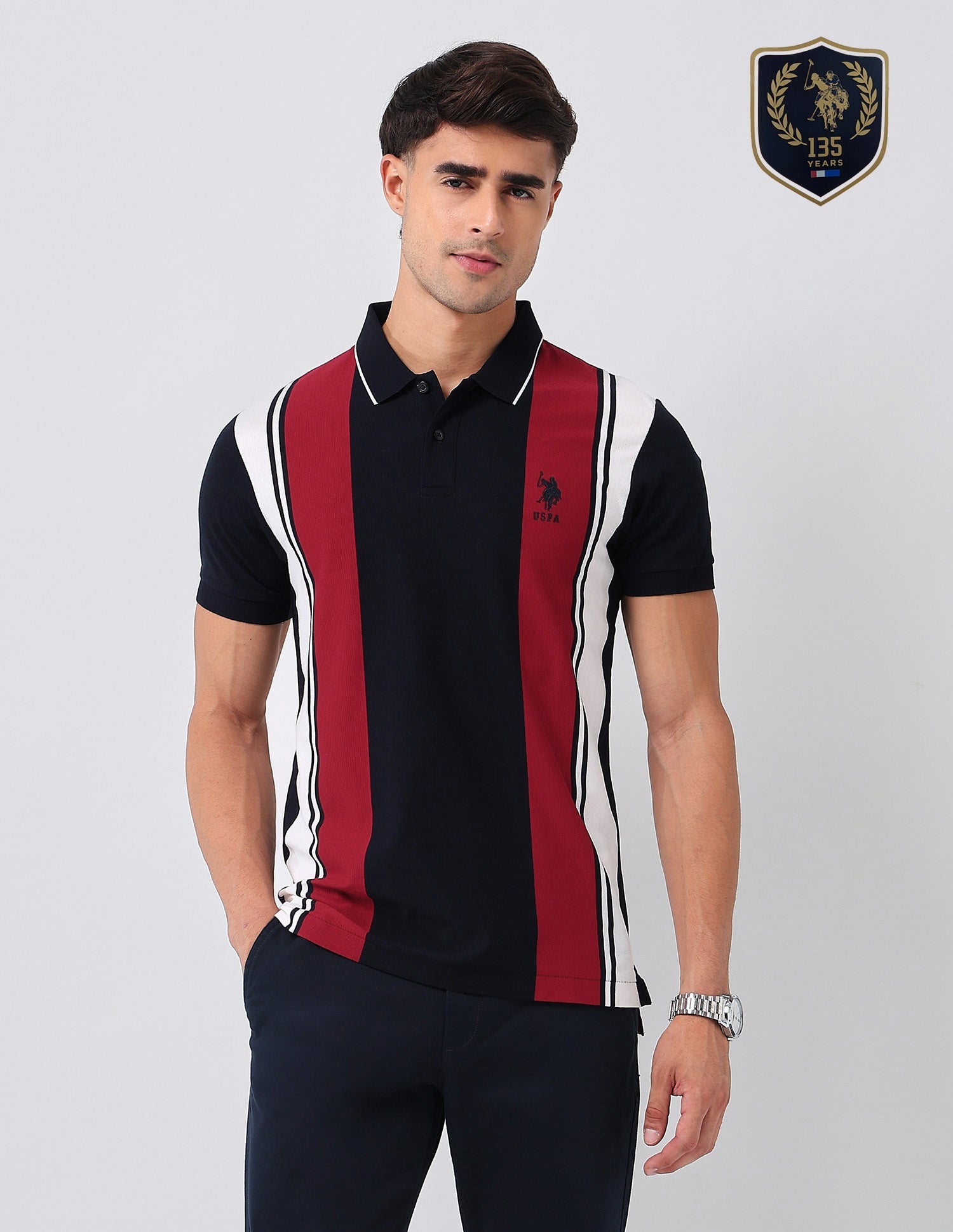 Colorblocked Regular Fit Polo Shirt