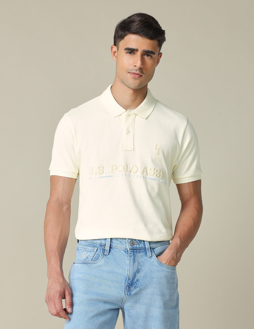Brand Embroidered Regular Fit Polo Shirt