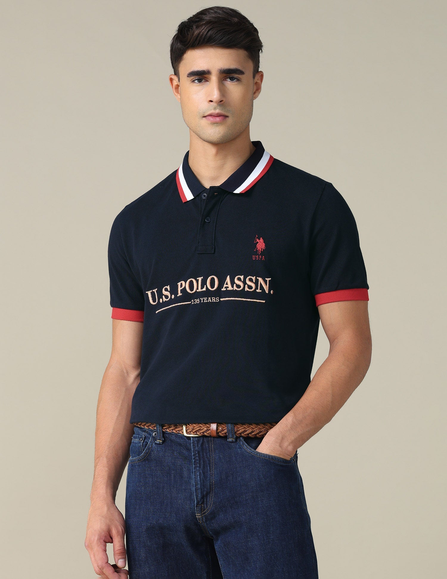 Brand Embroidered Regular Fit Polo Shirt