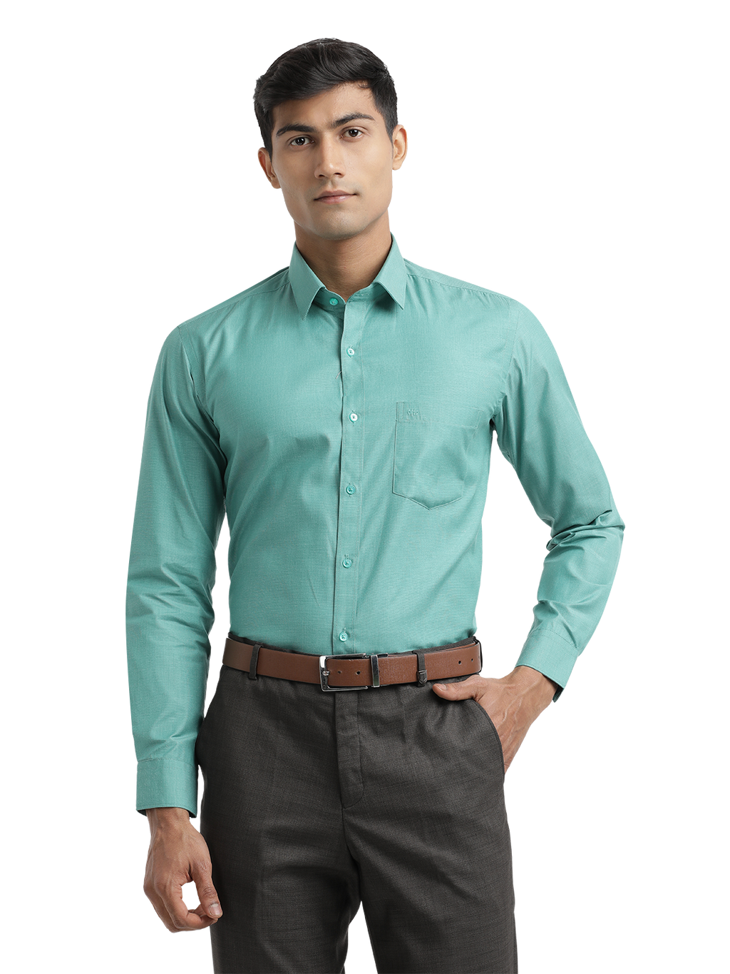 Aqua Green Fil-a-Fil Solid Shirt