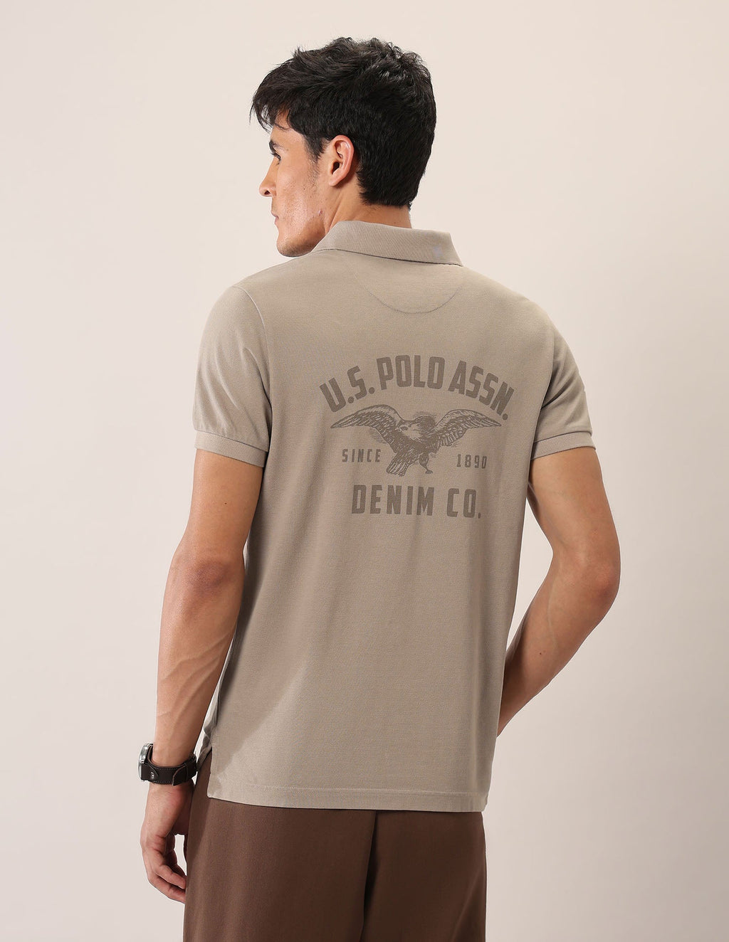 Brand Printed Muscle Fit Polo Shirt