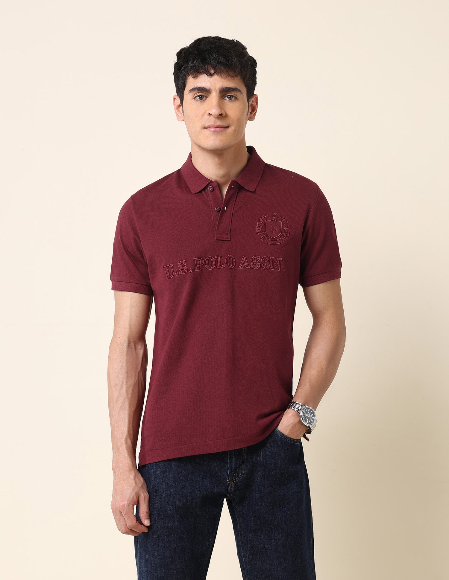 Brand Embroidered Classic Polo Shirt