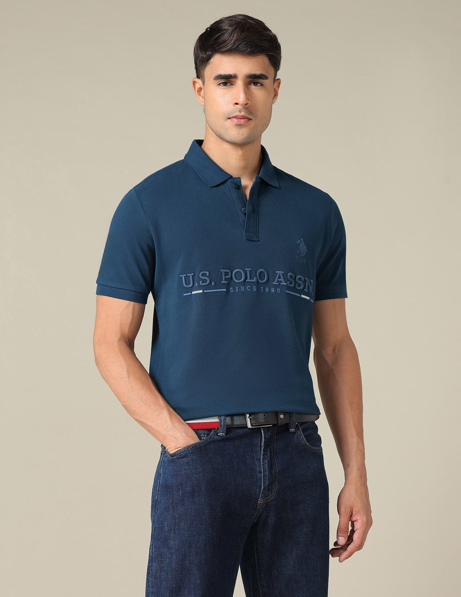 Brand Embroidered Regular Fit Polo Shirt