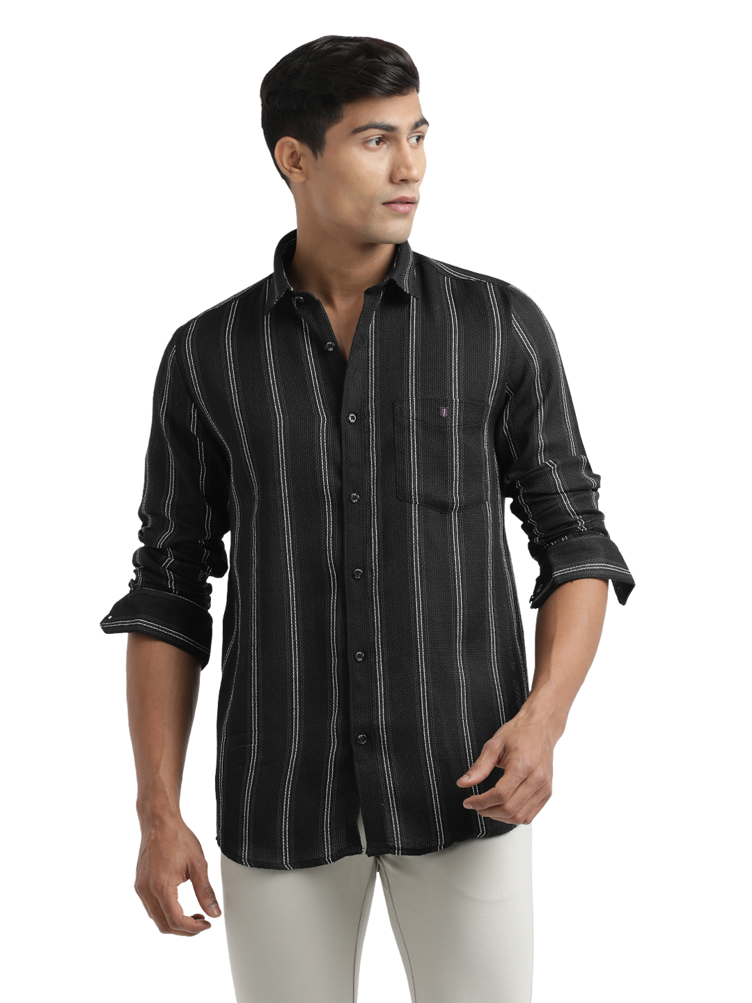 Black Stripes Semi Casual Shirt