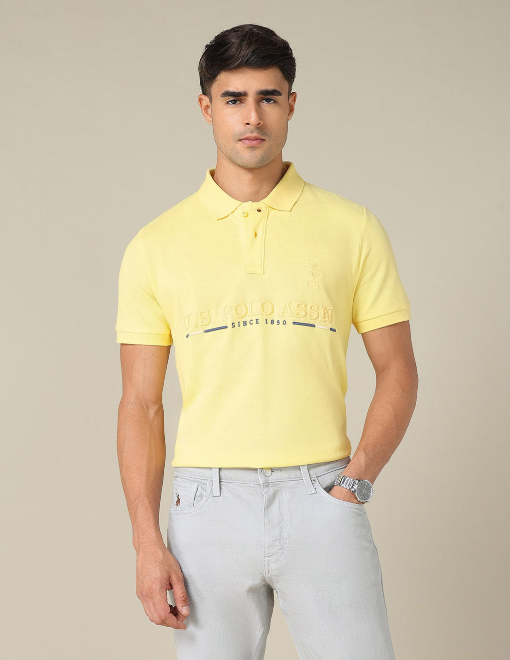 Brand Embroidered Regular Fit Polo Shirt