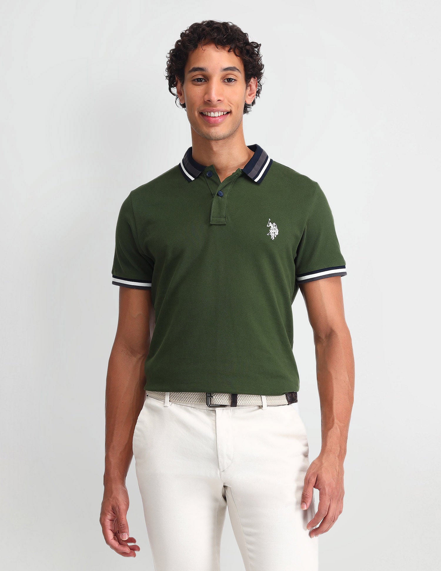 Outdoor Muscle Fit Solid Polo Shirt