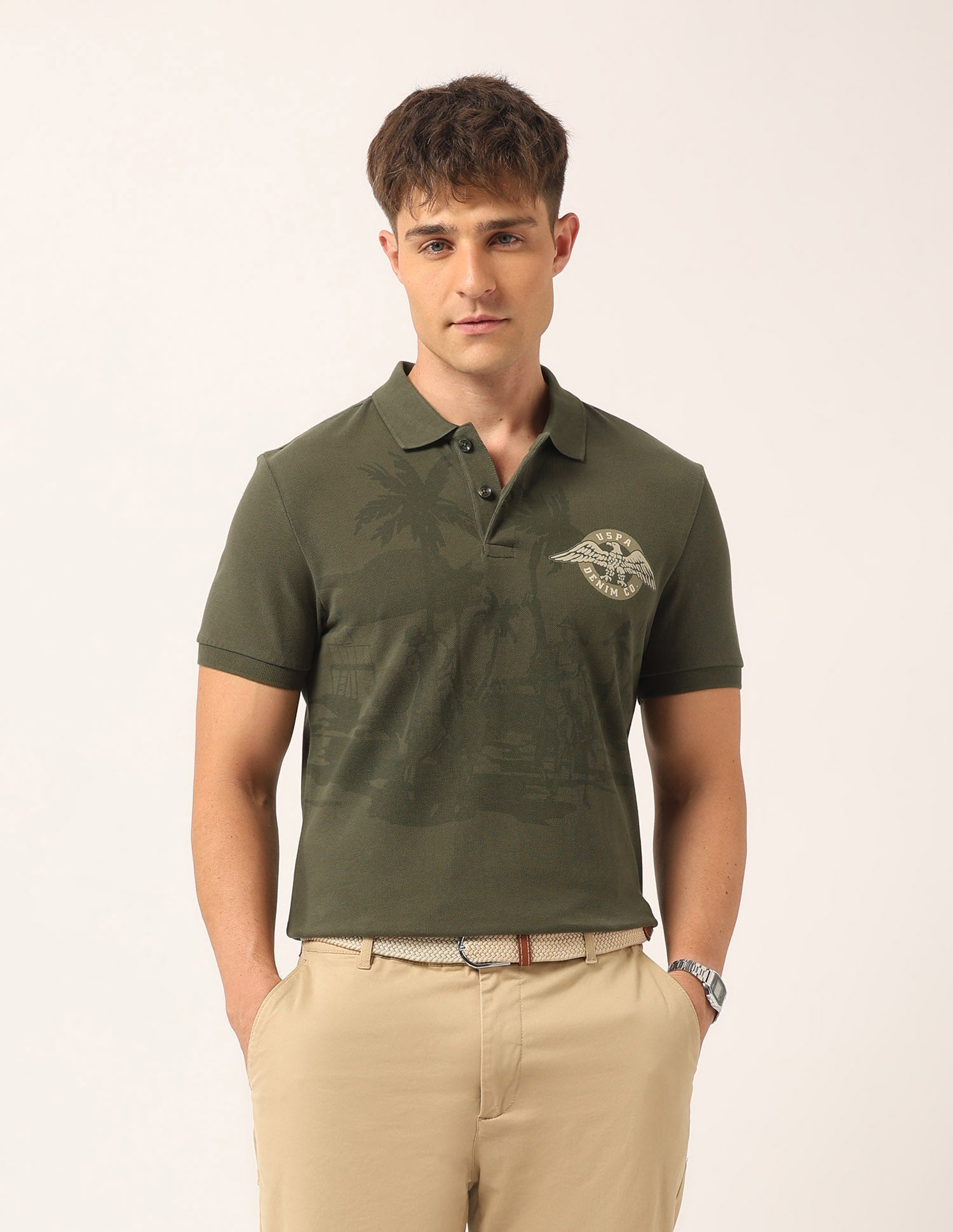 Graphic Muscle Fit Polo Shirt