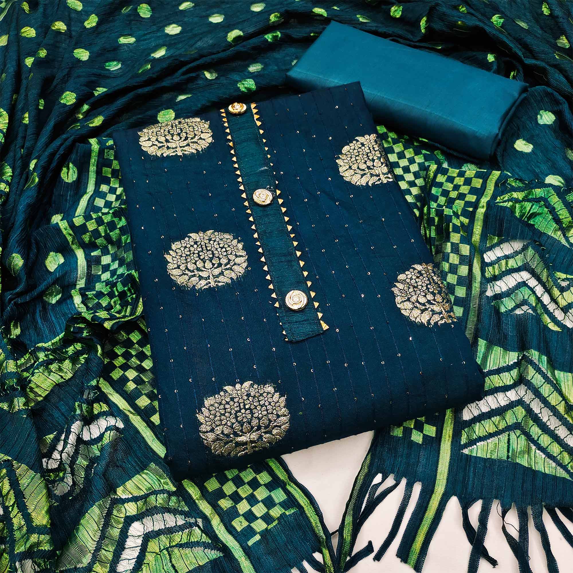 Morpich Woven Jacquard Dress Material