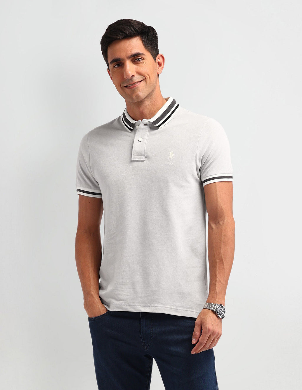 Outdoor Muscle Fit Solid Polo Shirt