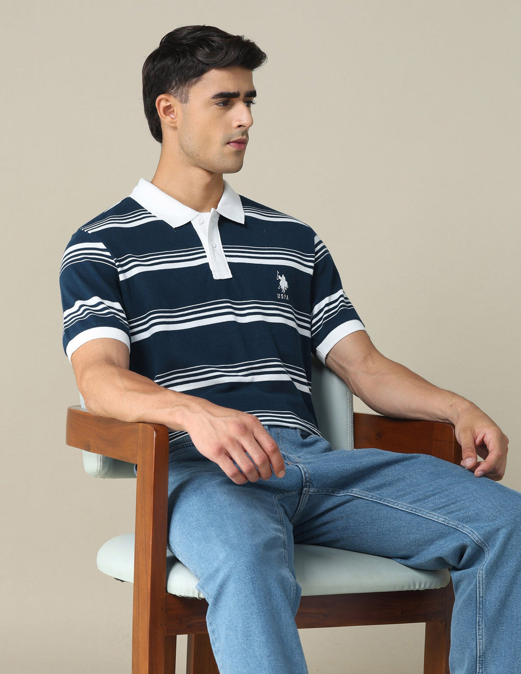 Horizontal Striped Regular Fit Polo Shirt