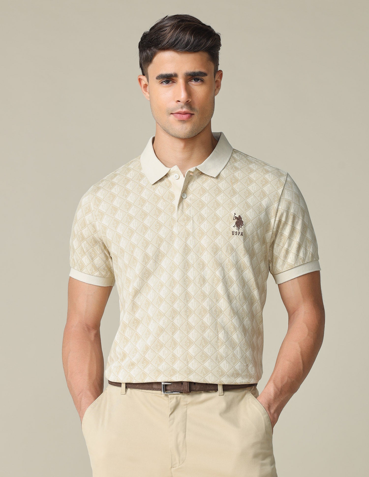 All-Over Printed Regular Fit Polo Shirt