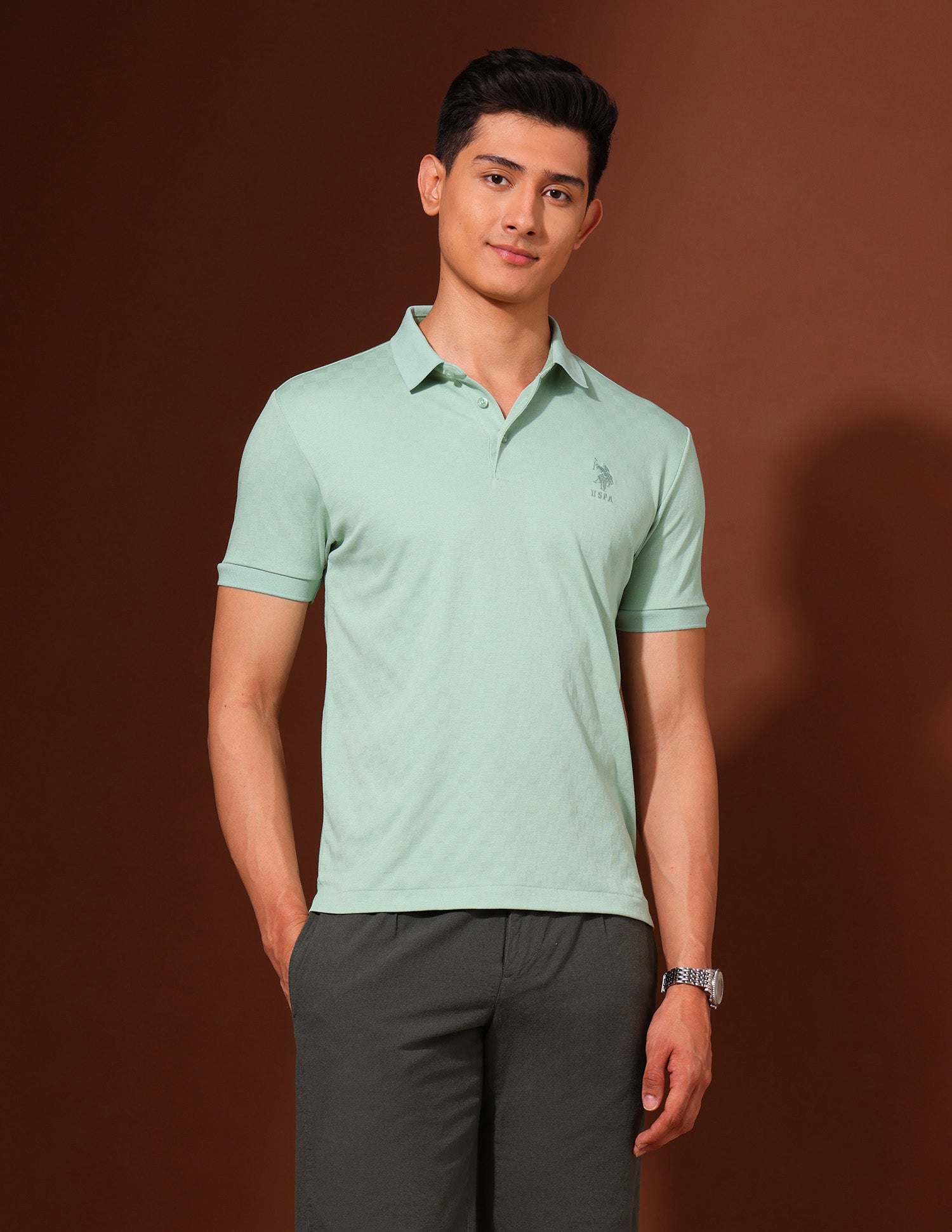 Checked Slim Fit Polo Shirt