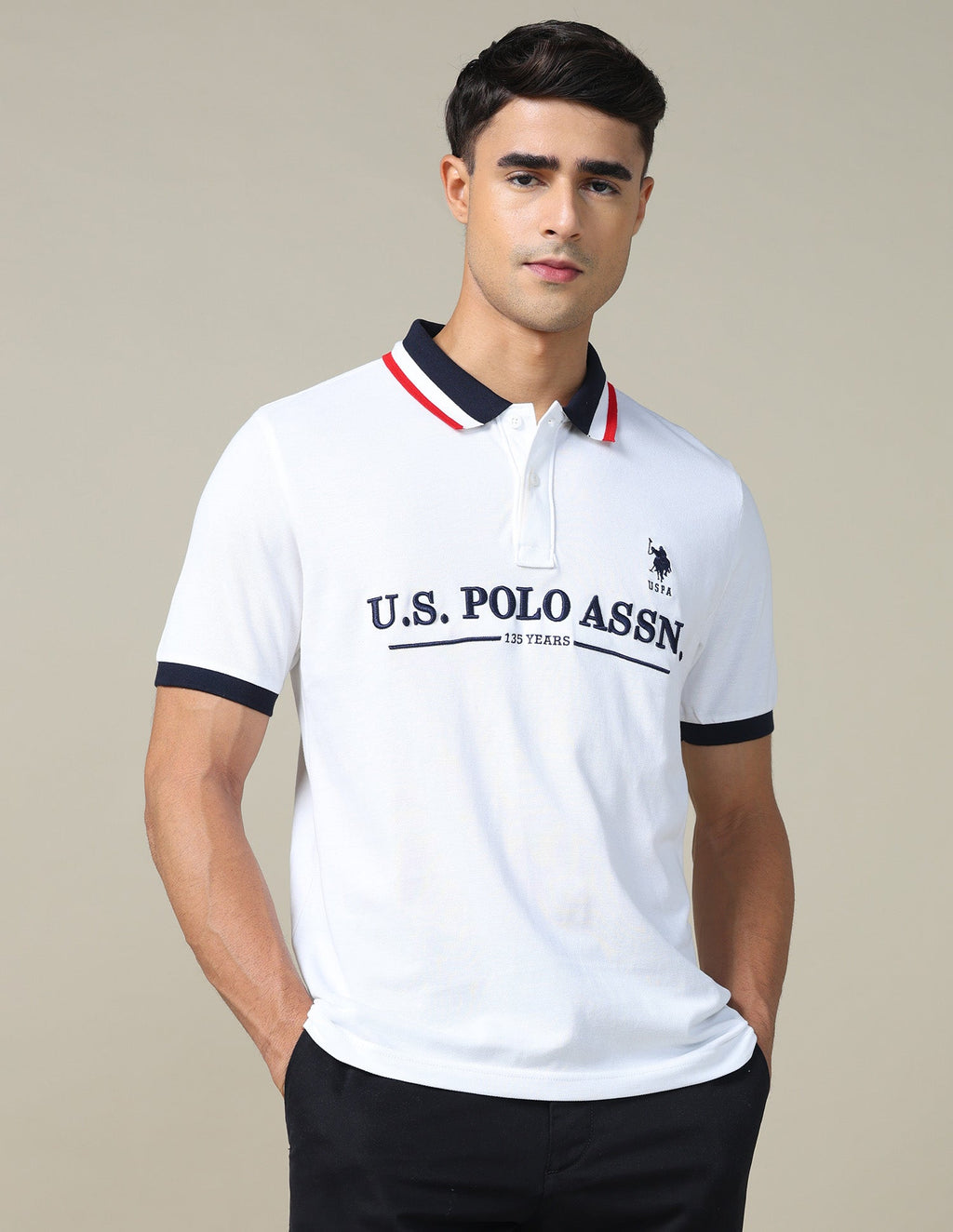 Boxy Fit Brand Embroidered Polo Shirt
