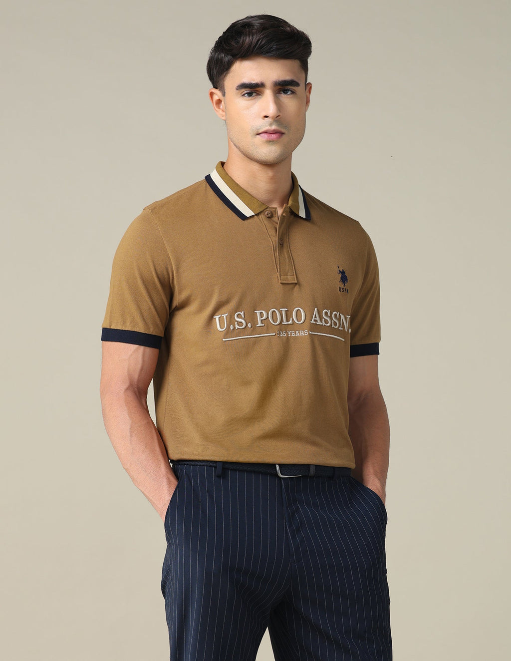 Brand Embroidered Regular Fit Polo Shirt