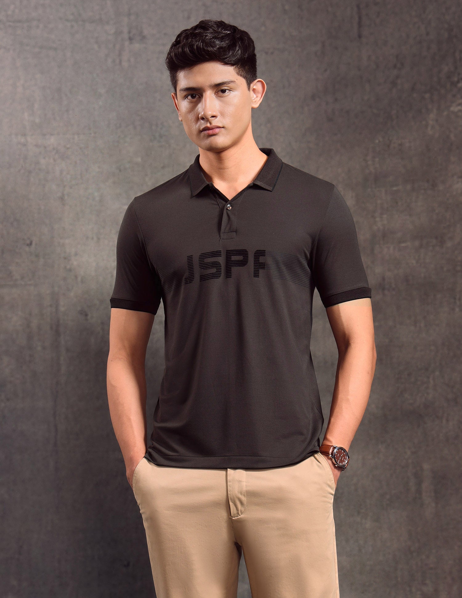 Brand Printed Muscle Fit Polo shirt