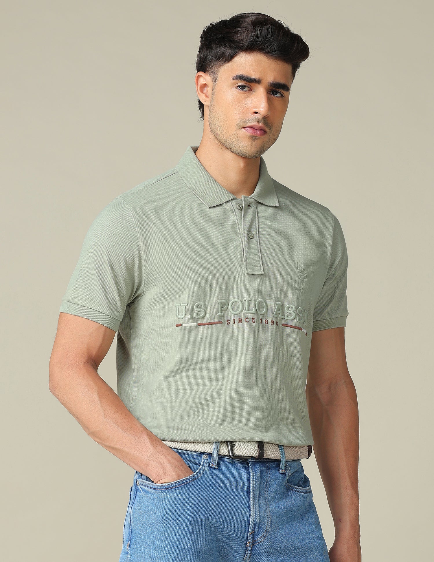 Brand Embroidered Regular Fit Polo Shirt