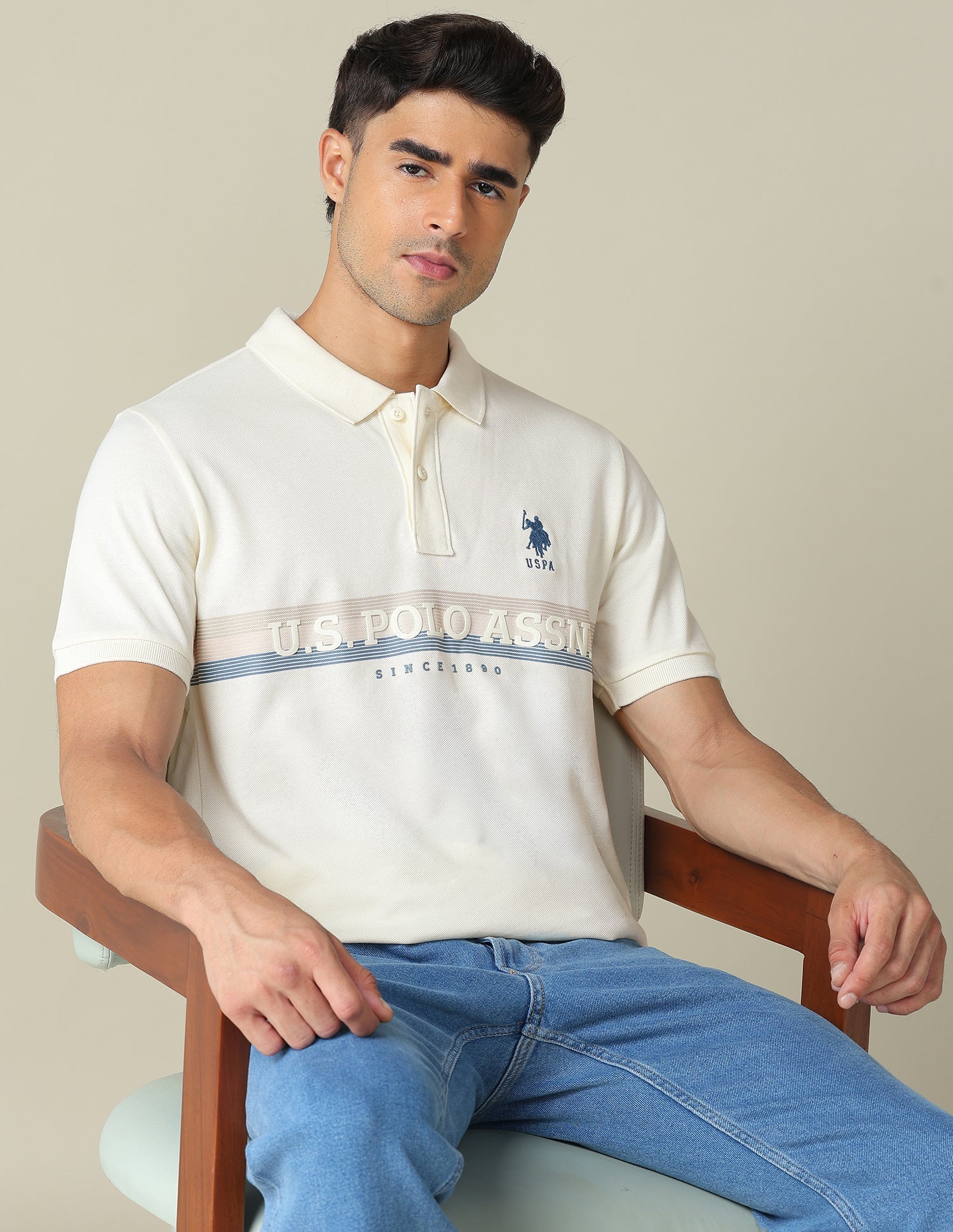 Brand Embossed Regular Fit Polo Shirt