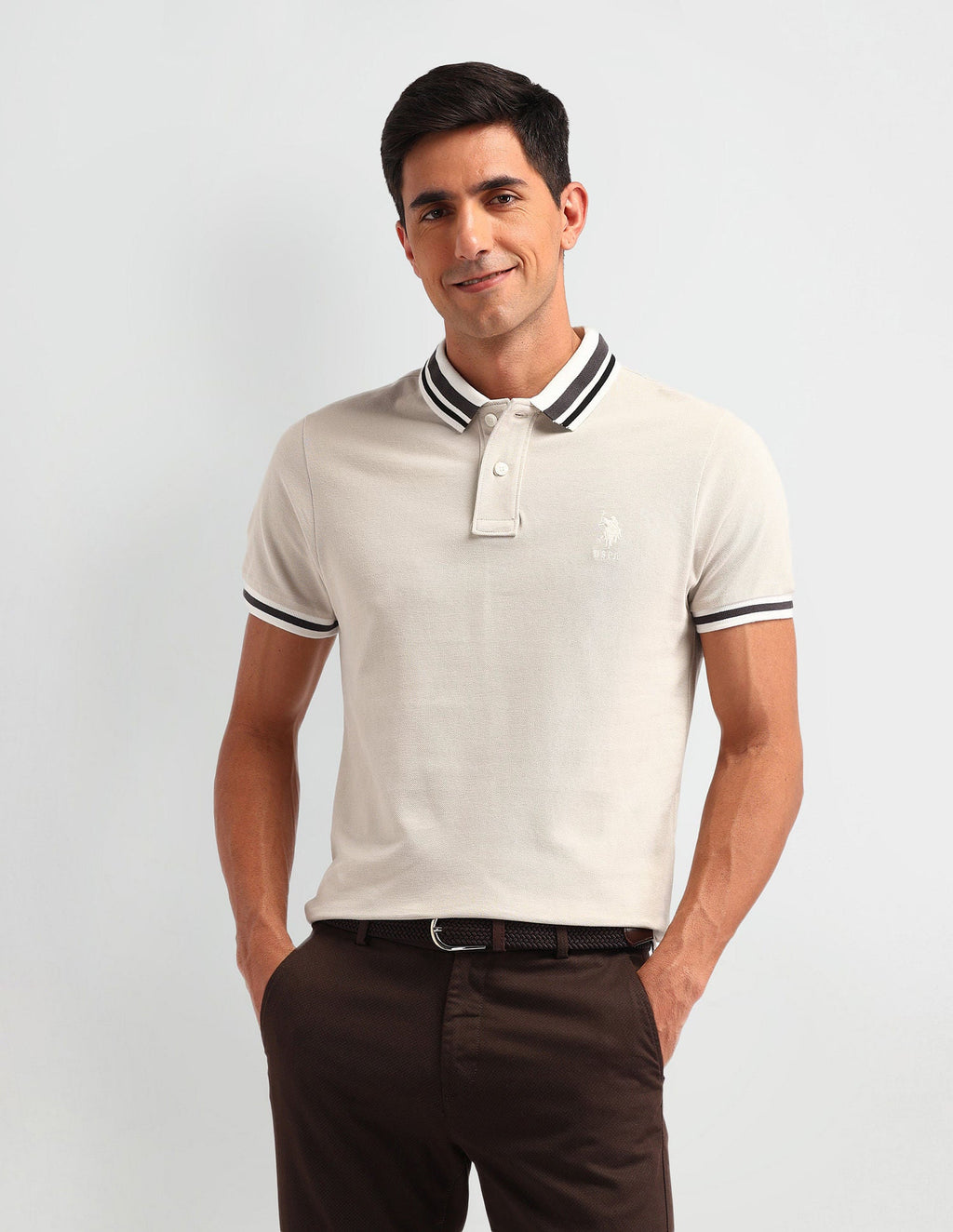 Outdoor Muscle Fit Solid Polo Shirt