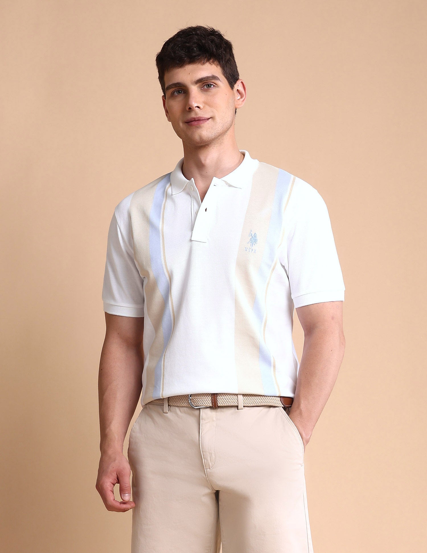 Colourblocked Slim Fit Polo Shirt