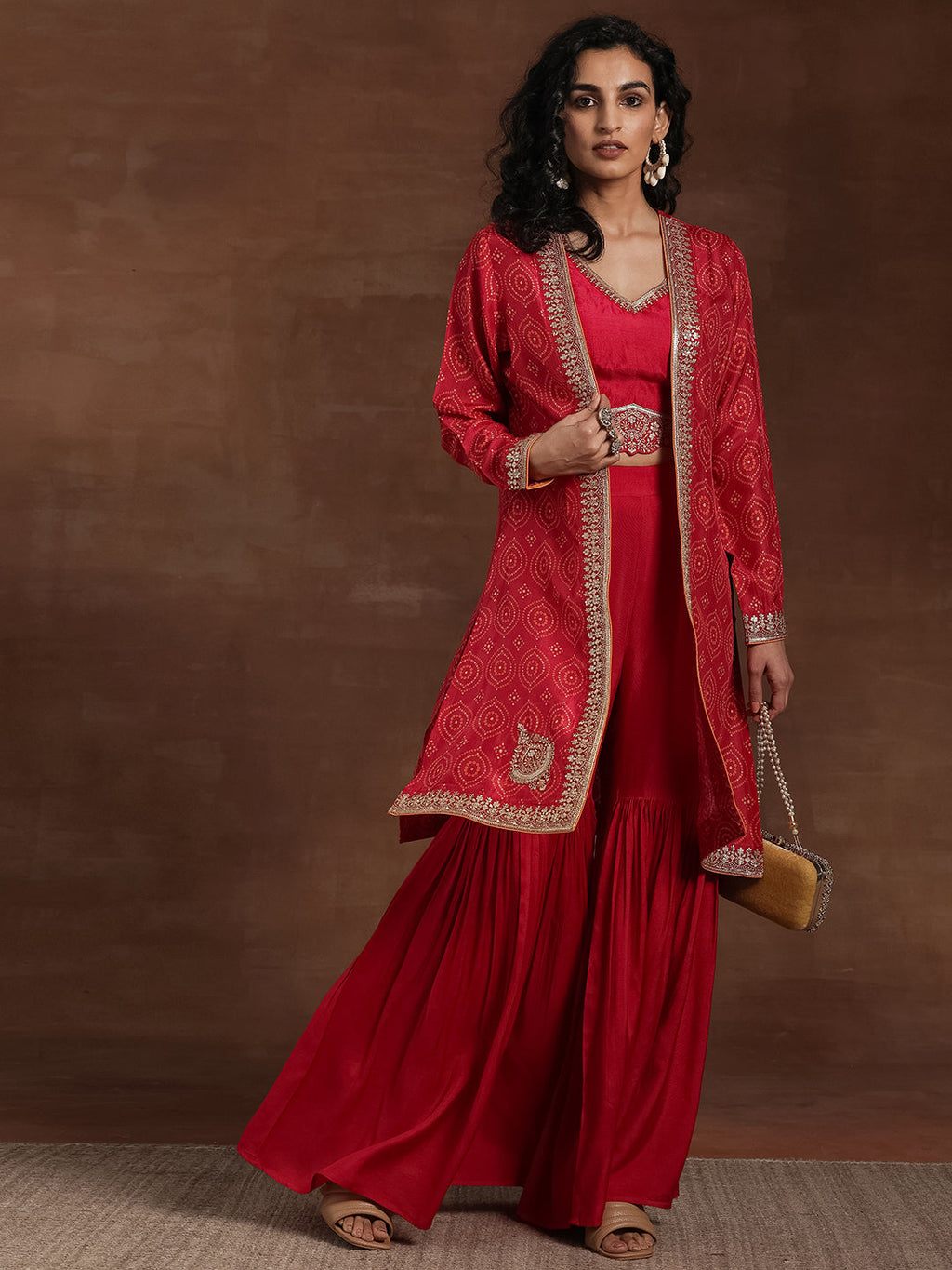 Pink Embroidered Silk Blend Co-Ords