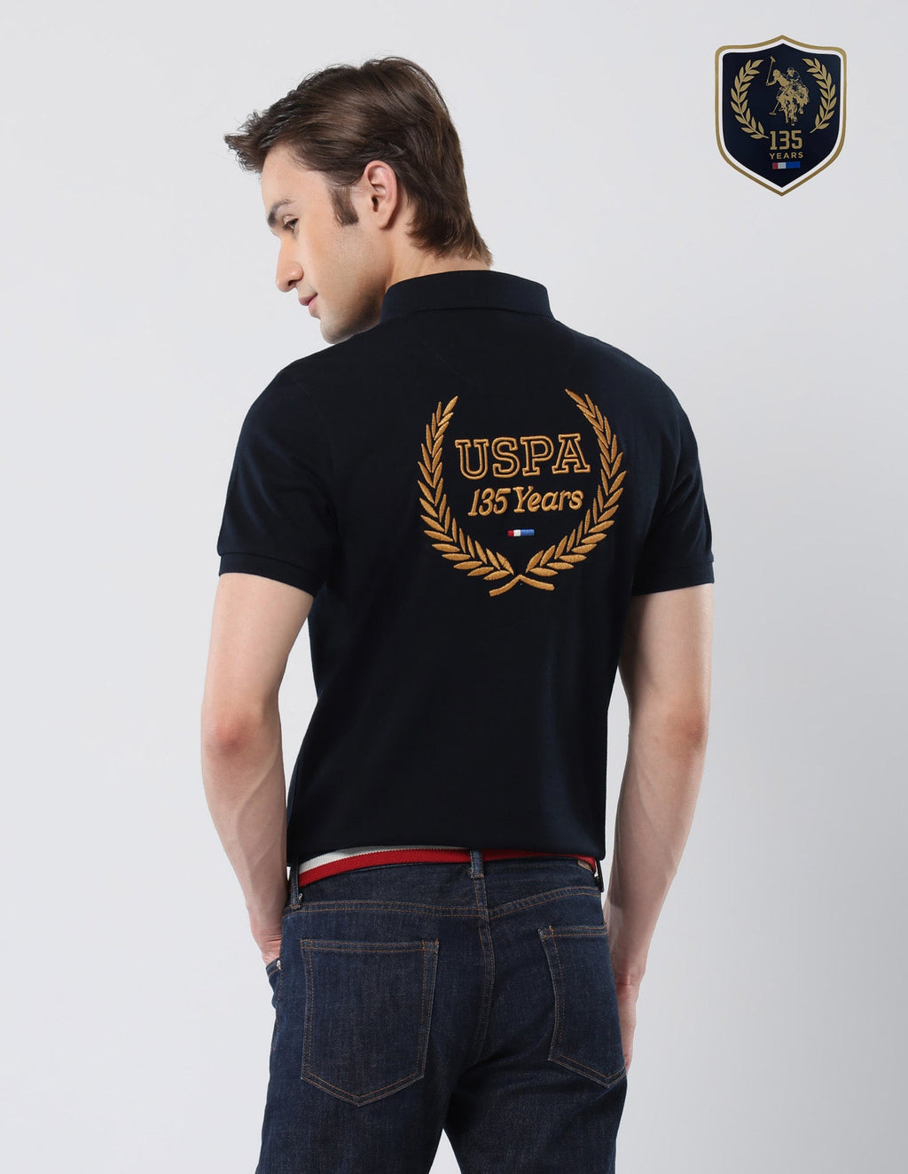 Brand Embroidered 135 Anniversary Polo Shirt