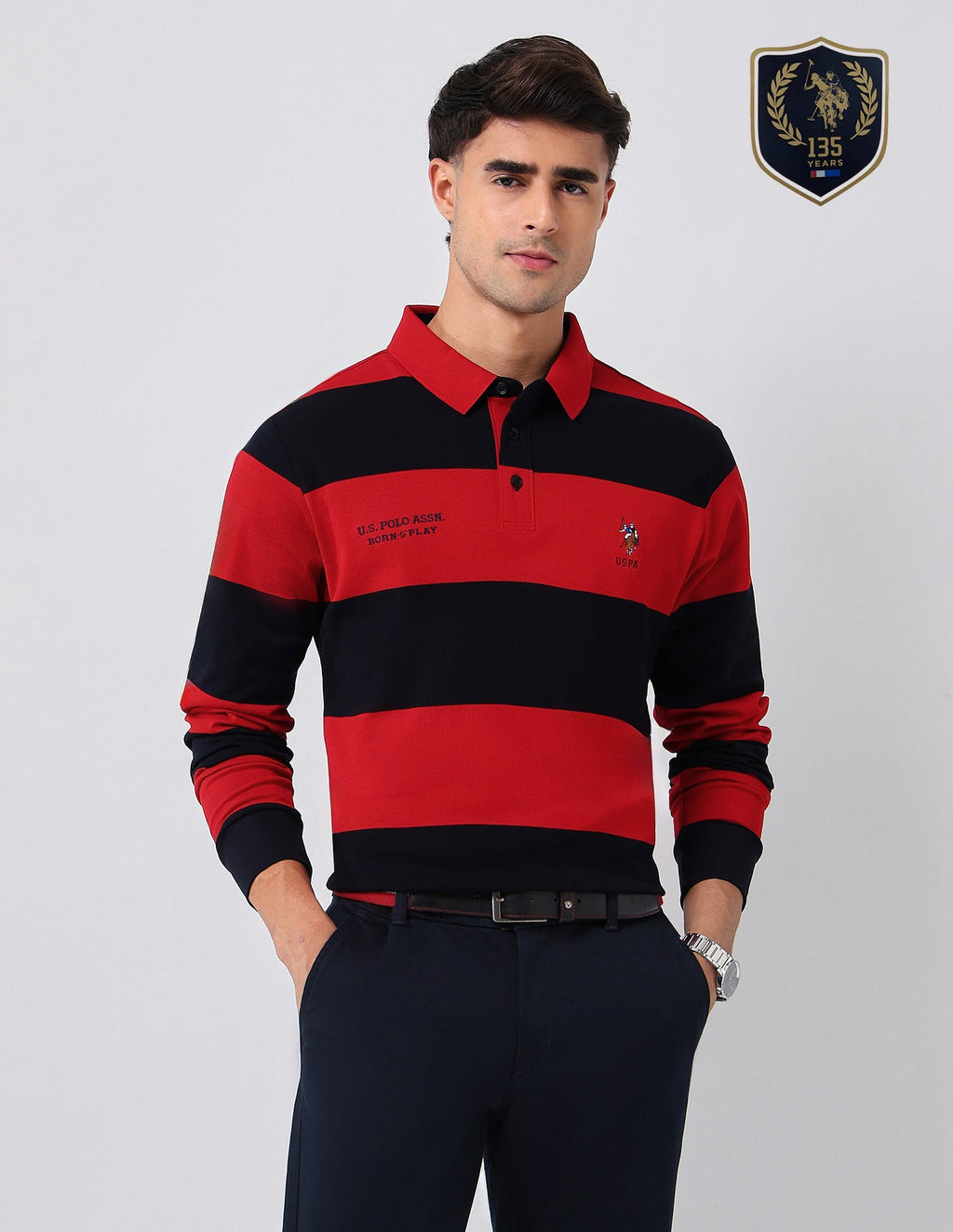 Horizontal Striped Regular Fit Polo Shirt