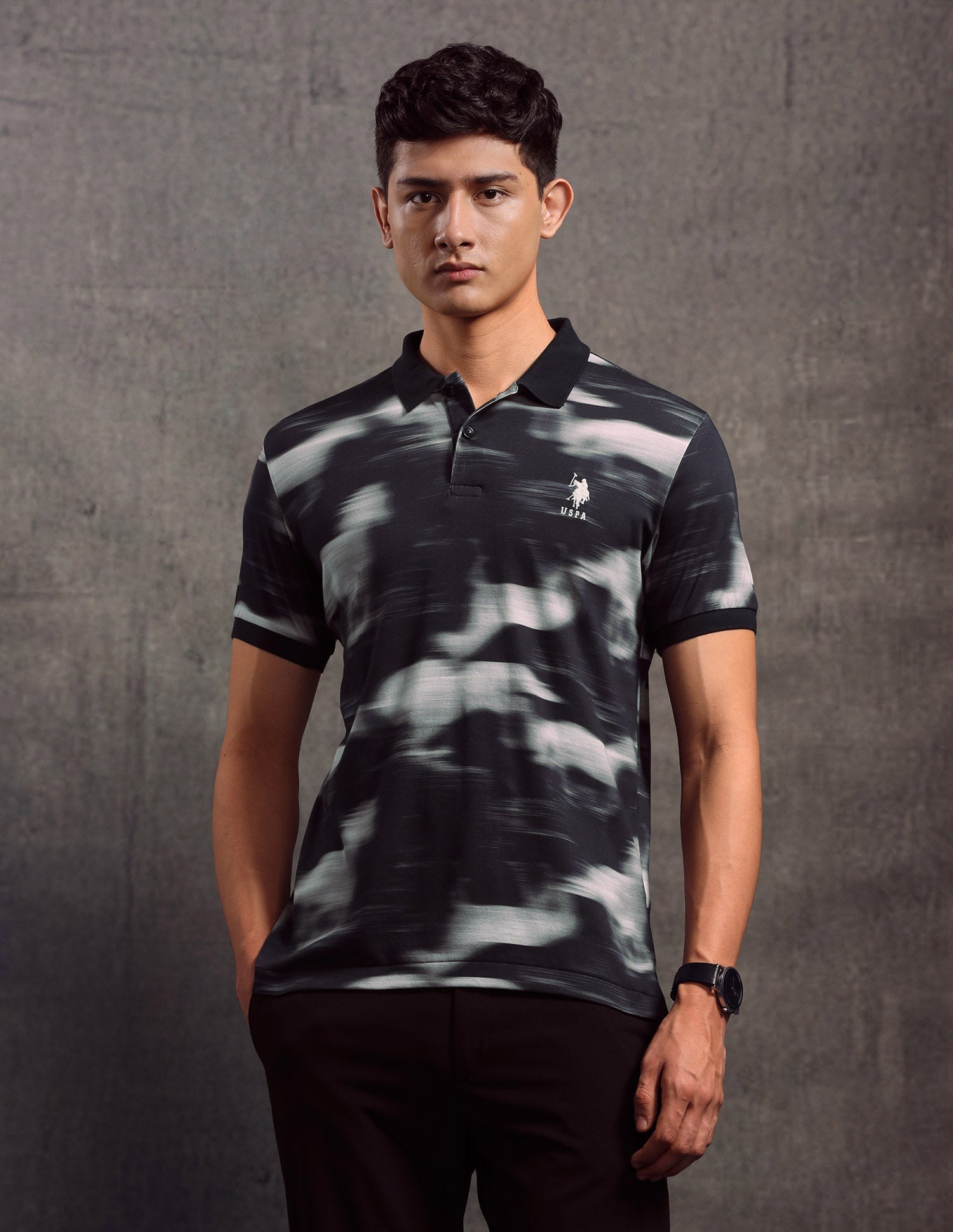 Abstract Printed Regular Fit Polo shirt