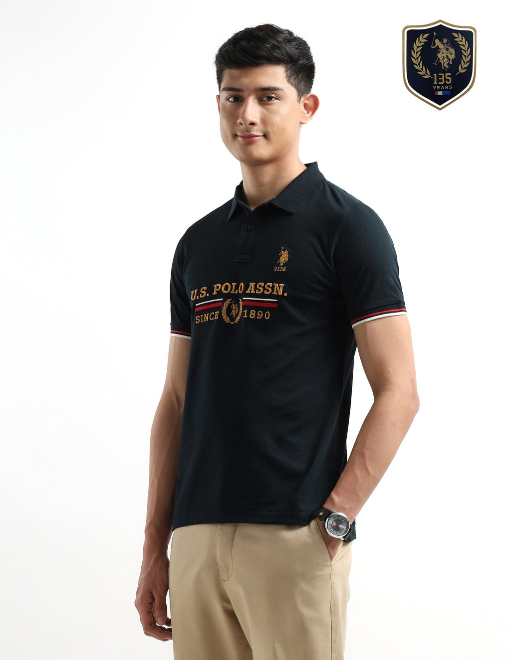 Brand Embroidered Regular Fit Polo Shirt