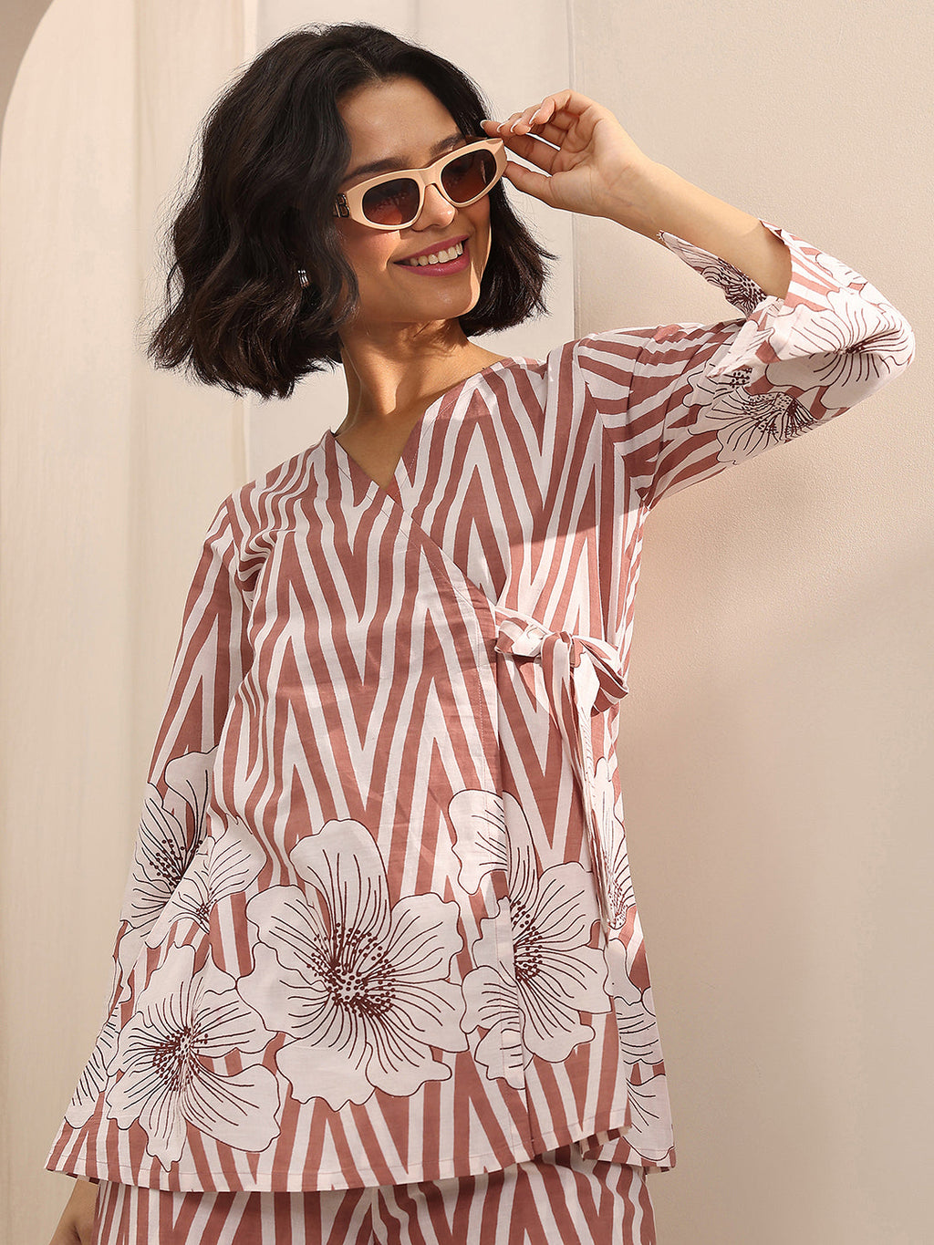 Brown Printed Cotton Co-Ord Sets